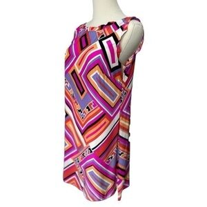 Alice & Trixie ✘ Vintage 60s Cutout Silk Retro Color Block Mod Shift Dress, S